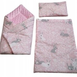 Pościel dla lalek do wózka łóżeczka kołyski + rożek dwustronna Jackmar