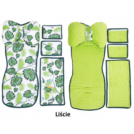 Wkładka do wózka spacerówki materacyk motylek zestaw 3w1 liście Jackmar