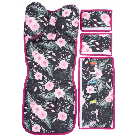 Wkładka do wózka spacerówki materacyk motylek zestaw 3w1 kwiaty Jackmar