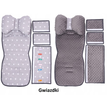 Wkładka do wózka spacerówki materacyk motylek zestaw 3w1 gwiazdki Jackmar