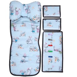 Wkładka do wózka spacerówki materacyk motylek zestaw 3w1 myszki Jackmar