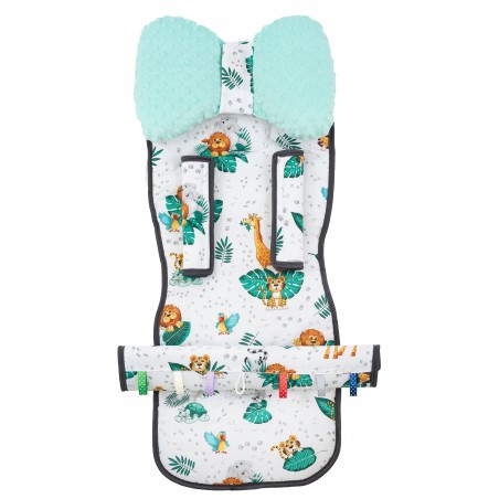 Wkładka do wózka spacerówki materacyk motylek zestaw 3w1 zwierzęta Jackmar