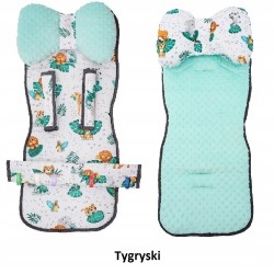 Wkładka do wózka spacerówki materacyk motylek zestaw 3w1 zwierzęta Jackmar