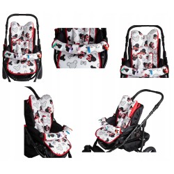 Wkładka do wózka spacerówki materacyk poduszka zestaw 3w1 króliki Jackmar