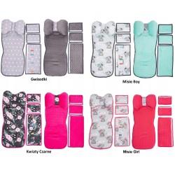 Wkładka do wózka spacerówki materacyk poduszka zestaw 3w1 króliki Jackmar