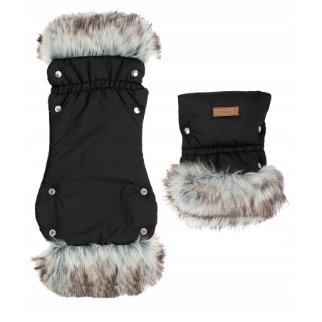 Mufki rękawice do wózka z futerkiem ocieplane na zimę dla mamy taty Jackmar