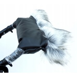 Mufki rękawice do wózka z futerkiem ocieplane na zimę dla mamy taty Jackmar