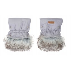 Rękawiczki mufki ocieplane na zimę do wózka różowe z futerkiem Jackmar