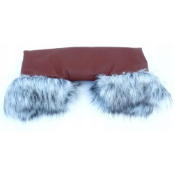 Mufki rękawice do wózka z futerkiem ocieplane na zimę dla mamy taty Jackmar