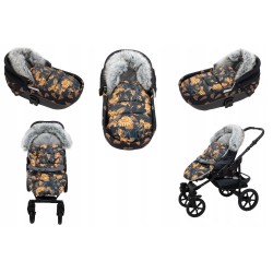 Śpiworek do wózka spacerówki gondoli zimowy na sanki z futerkiem Jackmar