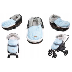 Śpiworek do wózka spacerówki gondoli zimowy na sanki z futerkiem Jackmar