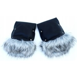 Mufki rękawice do wózka z futerkiem ocieplane na zimę dla mamy taty Jackmar