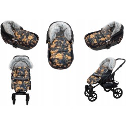 Śpiworek do wózka spacerówki gondoli zimowy na sanki z futerkiem Jackmar