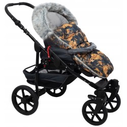 Śpiworek do wózka spacerówki gondoli zimowy na sanki z futerkiem Jackmar