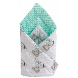 Rożek niemowlęcy becik dziecięcy bawełna minki dwustronny Jackmar