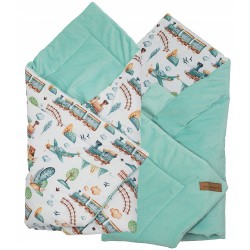 Rożek niemowlęcy becik bawełna + velvet 80 cm x 80 cm zapięcia rzep Jackmar