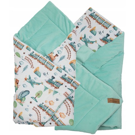 Rożek niemowlęcy becik bawełna + velvet 80 cm x 80 cm zapięcia rzep Jackmar