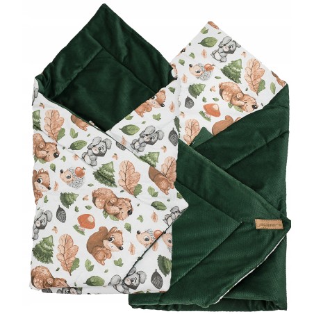 Rożek niemowlęcy becik bawełna + velvet 80 cm x 80 cm zapięcia rzep Jackmar