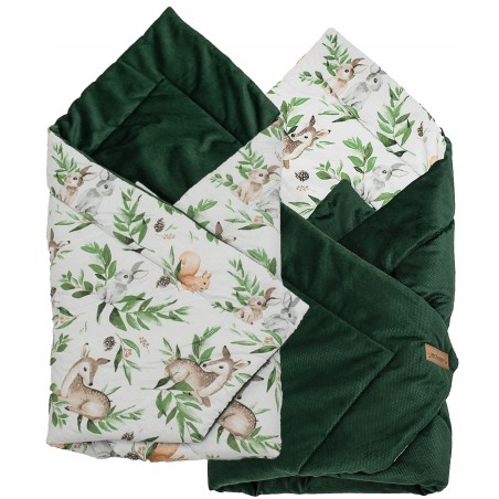 Rożek niemowlęcy becik bawełna + velvet 80 cm x 80 cm zapięcia rzep Jackmar