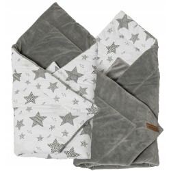 Rożek niemowlęcy becik bawełna + velvet 80 cm x 80 cm zapięcia rzep Jackmar