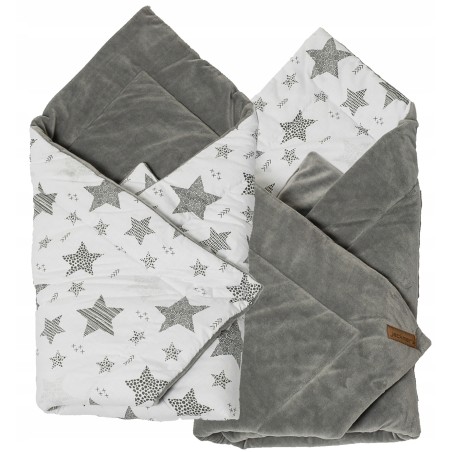 Rożek niemowlęcy becik bawełna + velvet 80 cm x 80 cm zapięcia rzep Jackmar