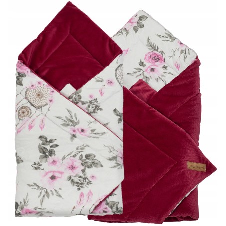 Rożek niemowlęcy becik bawełna + velvet 80 cm x 80 cm zapięcia rzep Jackmar