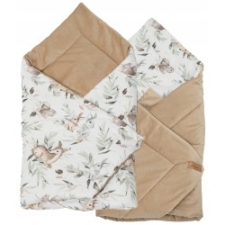 Rożek niemowlęcy becik bawełna + velvet 80 cm x 80 cm zapięcia rzep Jackmar