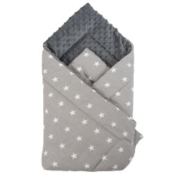 Rożek niemowlęcy becik bawełna + minky 80 cm x 80 cm niebieski Jackmar