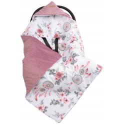 Otulacz do fotelika z kapturkiem kocyk do wózka nosidełka bawełna Jackmar