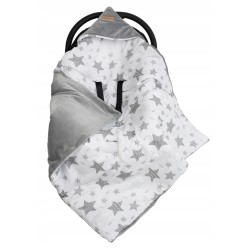 Otulacz do fotelika z kapturkiem kocyk do wózka nosidełka bawełna Jackmar