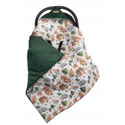 Otulacz do fotelika z kapturkiem kocyk do wózka nosidełka bawełna Jackmar