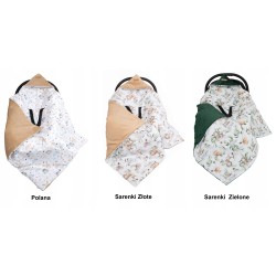 Otulacz kocyk z kapturkiem + wkład do fotelika samochodowego zestaw Jackmar