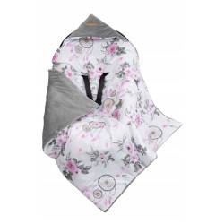 Otulacz do fotelika z kapturkiem kocyk do wózka nosidełka bawełna Jackmar