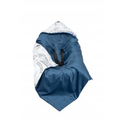 Otulacz kocyk z kapturkiem + wkład do fotelika samochodowego zestaw Jackmar