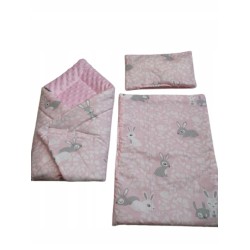 Pościel dla lalek lalki dwustronna + rożek do wózka łóżeczka Jackmar