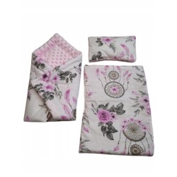 Pościel dla lalek lalki dwustronna + rożek do wózka łóżeczka Jackmar