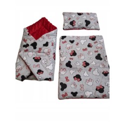 Pościel dla lalek lalki dwustronna + rożek do wózka łóżeczka Jackmar