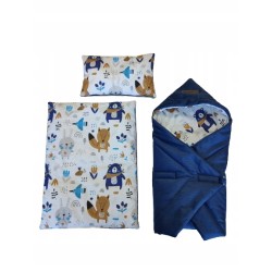 Pościel dla lalek komplet do wózka łóżeczka kołyski + rożek Jackmar