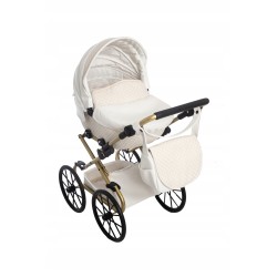 Duży wózek dla lalek lalki głęboki retro czarny dla dziewczynki Jackmar