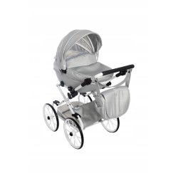 Duży wózek dla lalek lalki głęboki retro czarny dla dziewczynki Jackmar