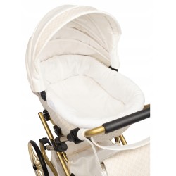 Wózek dla lalek duży głęboki retro złoty beżowy dla dziewczynki Jackmar