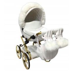 Duży wózek dla lalek lalki głęboki retro czarny dla dziewczynki Jackmar