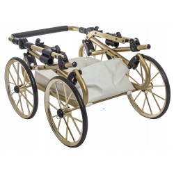 Duży wózek dla lalek głęboki retro złoty czarny dla dziewczynki Jackmar