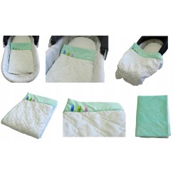 Kocyk Kołderka Mikrofibra+Minki do Wózka Fotelika