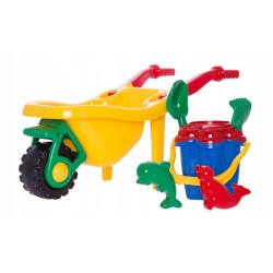 Taczka do piasku na plaże wiaderko Zamek w zestawie 6 elementów Hemar