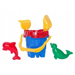 Taczka do piasku na plaże wiaderko Zamek w zestawie 6 elementów Hemar