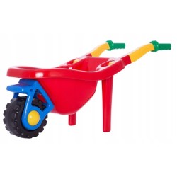 Taczka plastikowa dla dzieci + zestaw do piasku + wiaderko Kwiatek Hemar