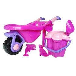 Taczka plastikowa dla dzieci duża z wiaderkiem łopatką i foremkami Hemar
