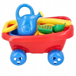 Wózek dziecięcy z rączką do ciągnięcia z zestawem do piasku 10 el. Polski