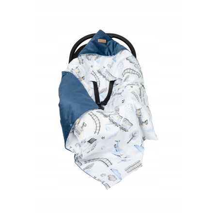 Otulacz do fotelika z kapturkiem kocyk do wózka nosidełka bawełna Jackmar